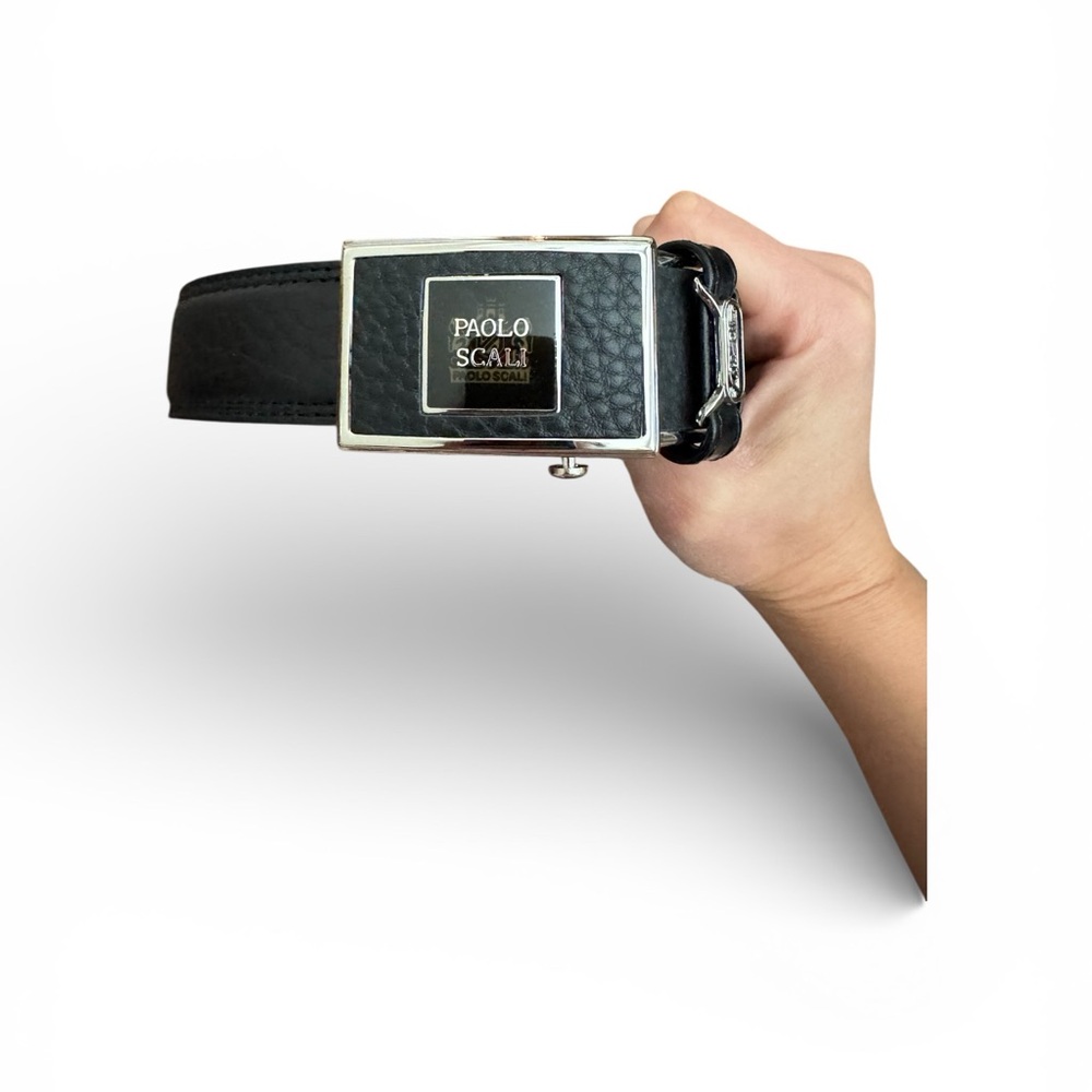Paolo Scali Men’s Black Leather Belt